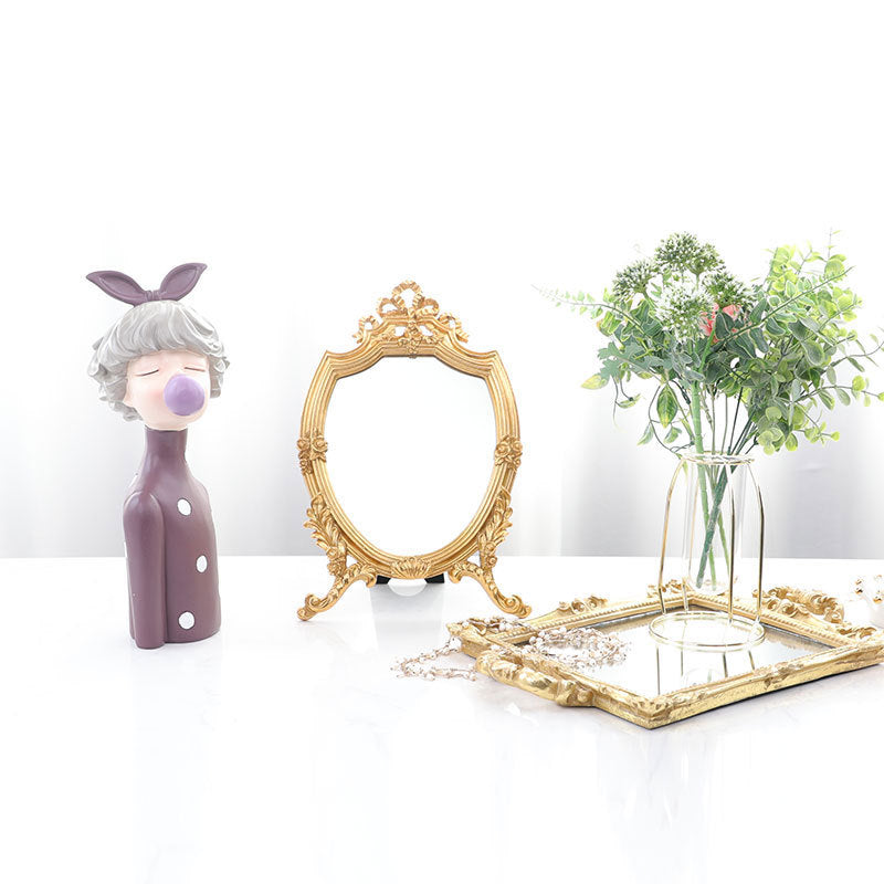 European Make-up Mirror Tabletop Creative Single-sided Mirror European Make-up Mirror Tabletop Creative Single-sided Mirror